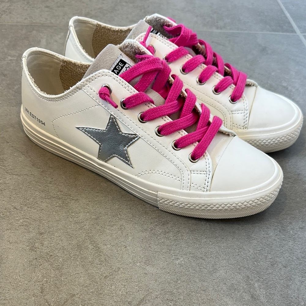 Vintage Havana White and Pink Sneakers with Star Logo